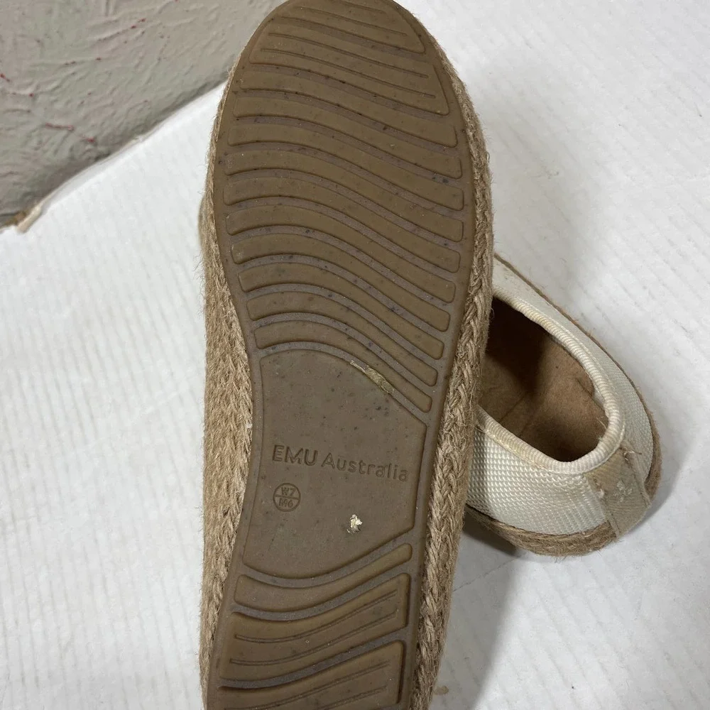 Emu Australia Cream Breathable Agonis Mac Espadrille Cotton Shoe Womens Sz US‎ 7